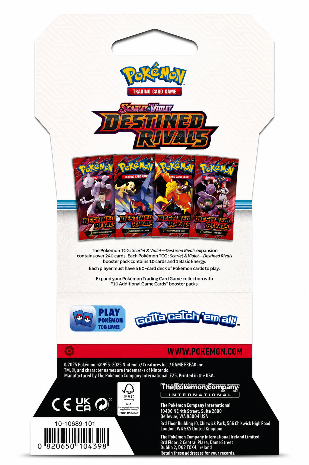 Pokémon TCG: Scarlet & Violet—Destined Rivals Sleeved Booster Pack